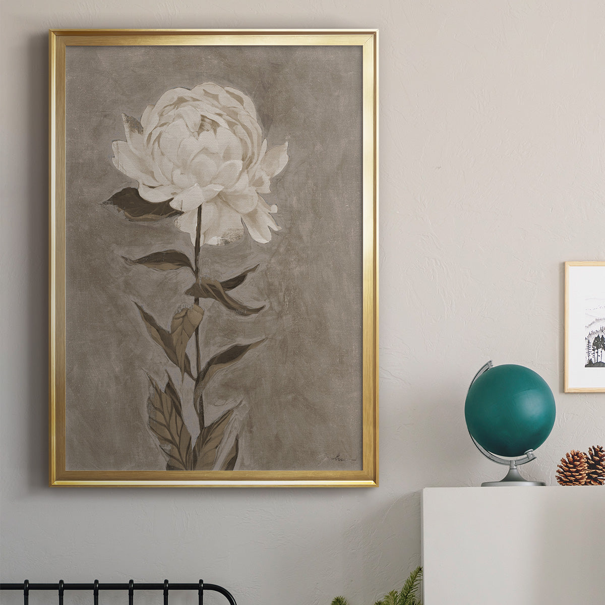 Pretty As A Peony I - Modern Framed Canvas Print