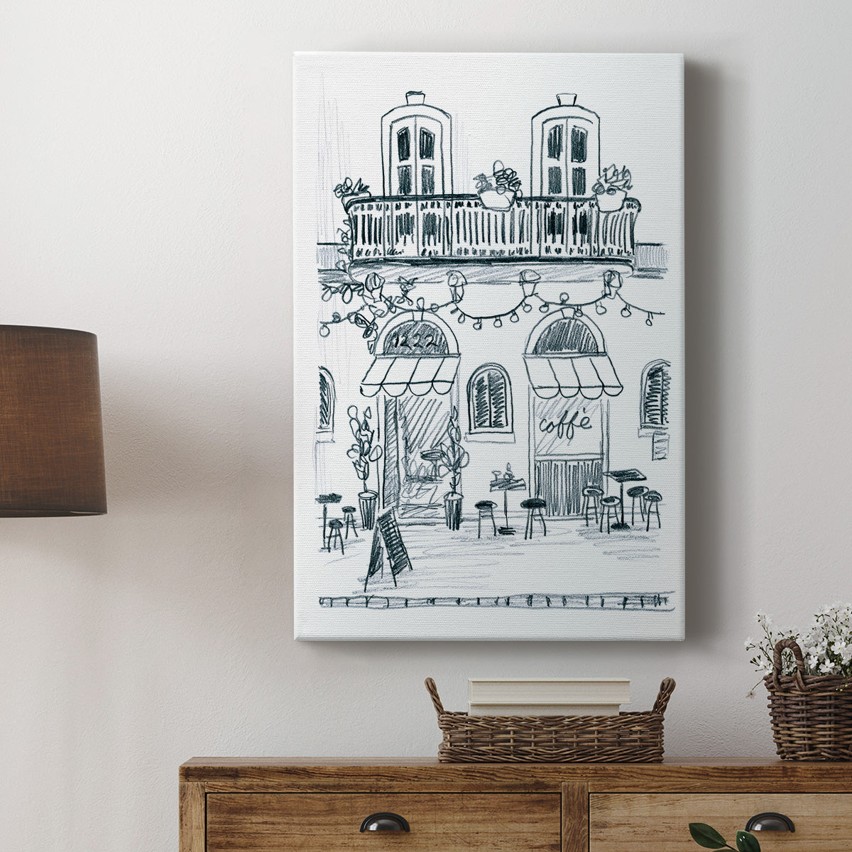 Italian Street Sketch II Premium Gallery Wrapped Canvas - Ready to Hang