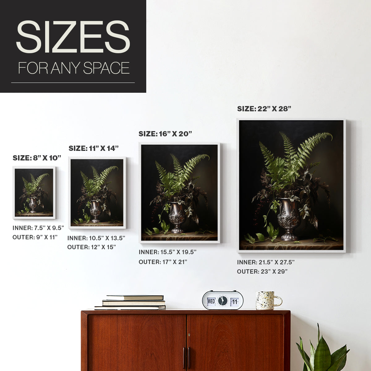 Floral Study Series LXXI - Restickable Framed Art Set