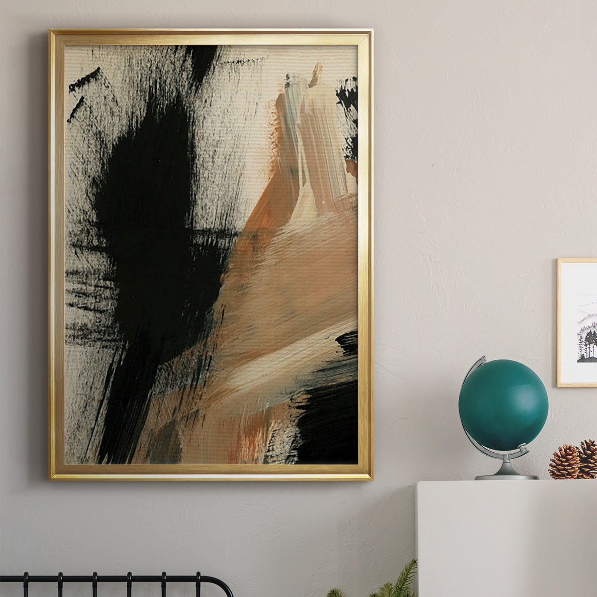 Baked Paintstrokes I - Modern Framed Canvas Print