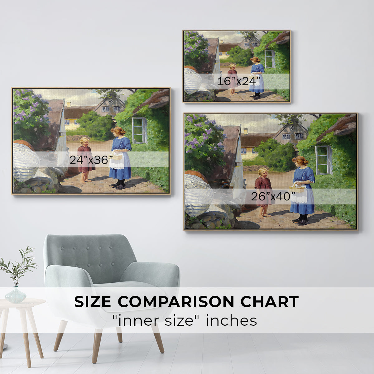 Summer Day in Jyllinge, 1922 - Floater Framed Canvas Print
