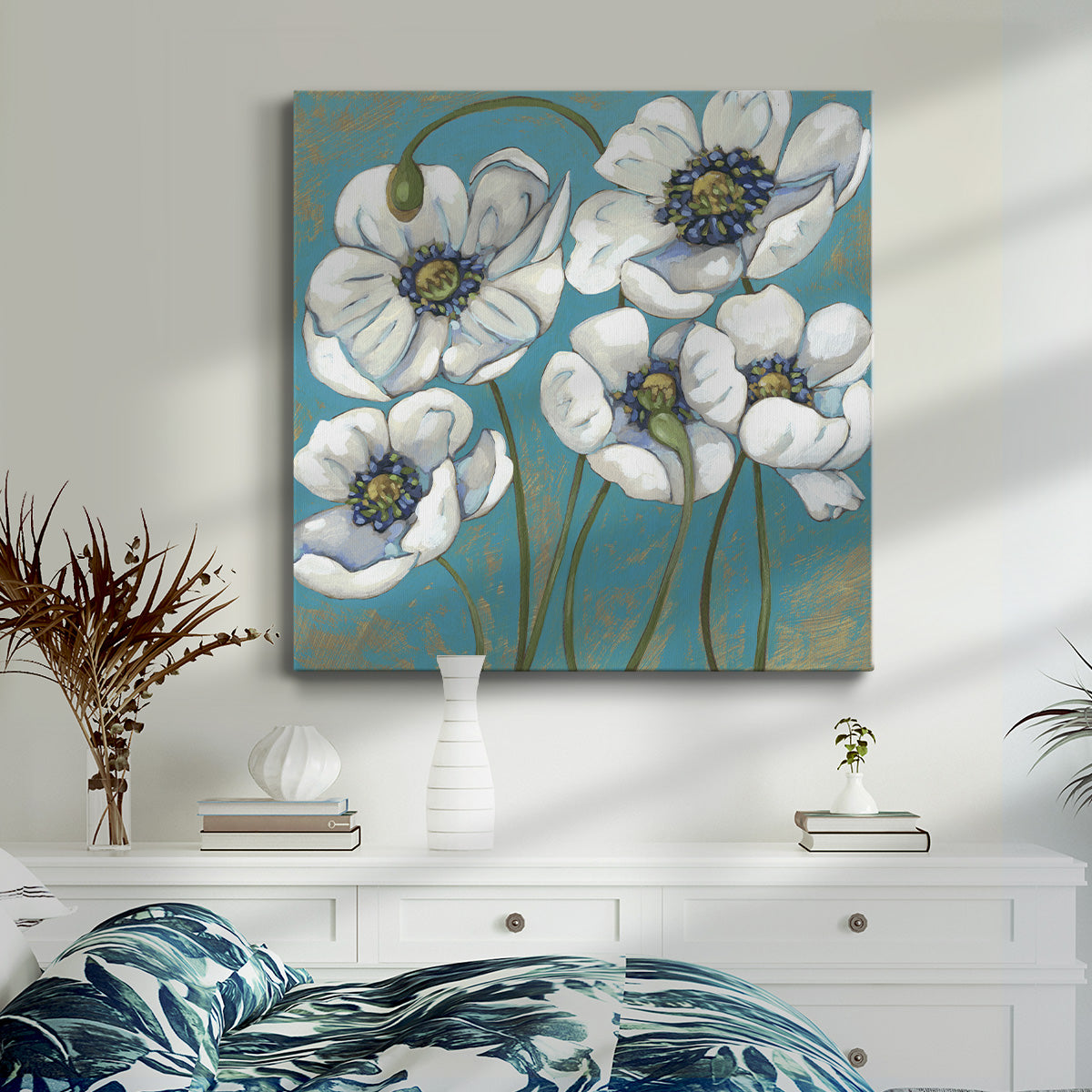 Lakeside Poppies II - Canvas Art Print