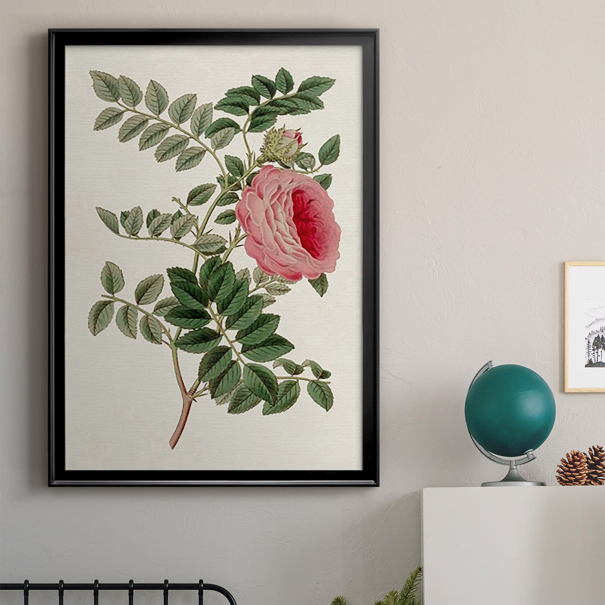 Pink Floral Mix I - Modern Framed Canvas Print