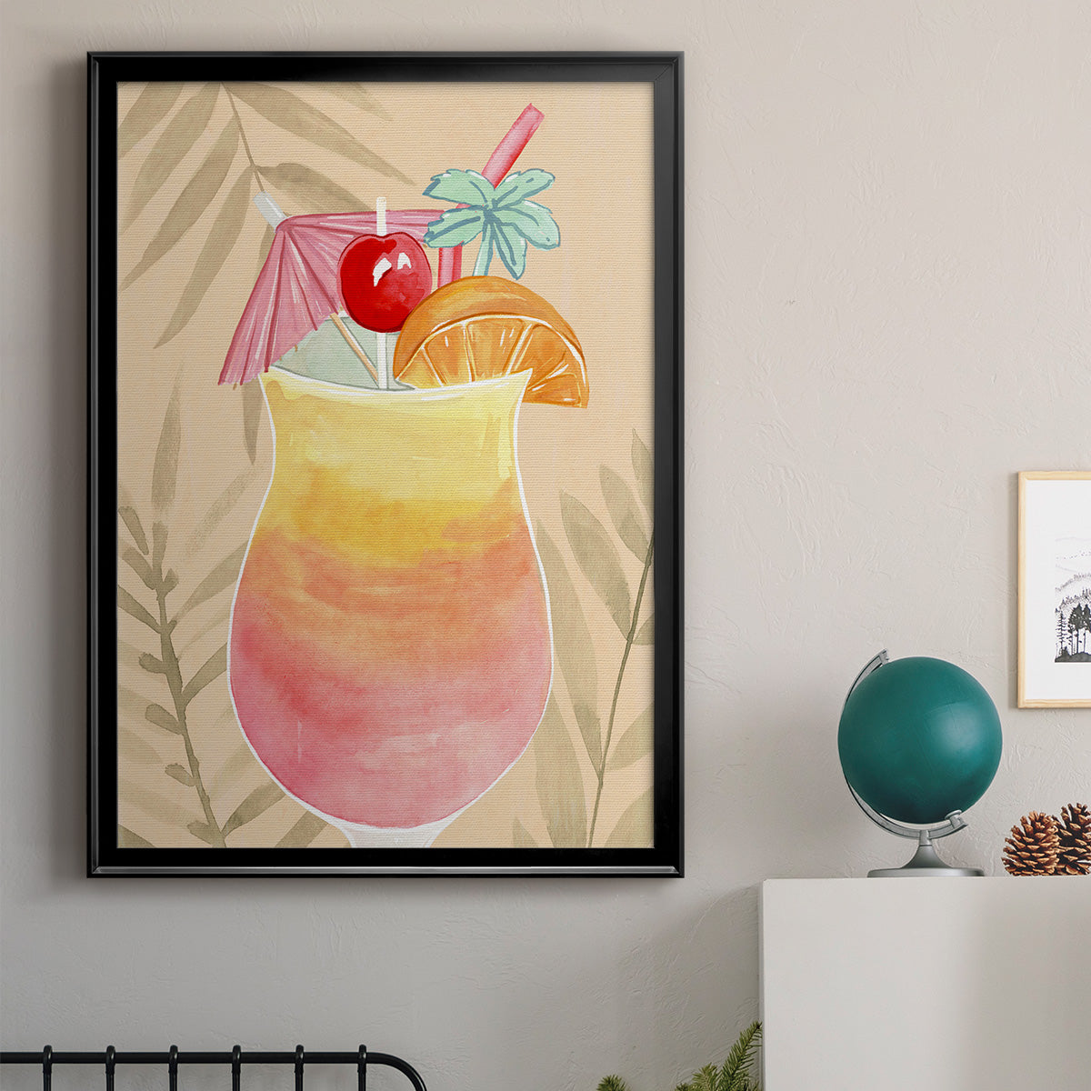 Tropical Cocktail IV - Modern Framed Canvas Print