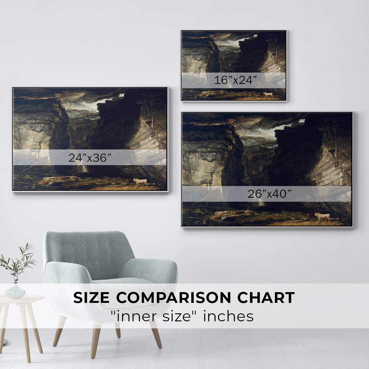 Gordale Scar, c. 1811-1813 - Floater Framed Canvas Print