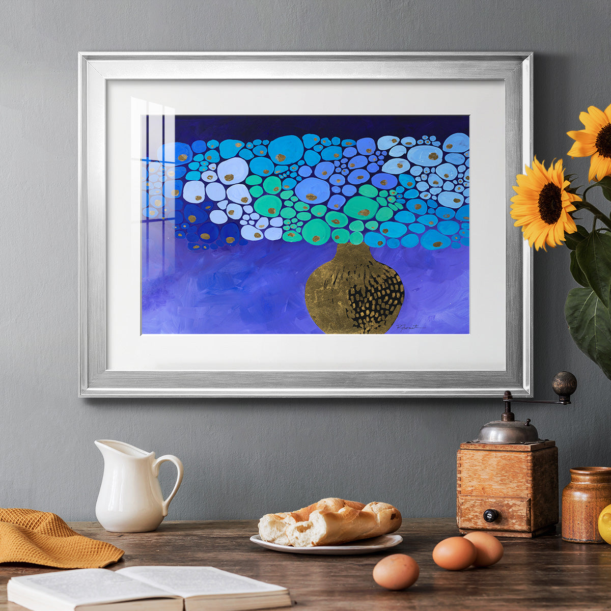 Blue Poppies II - Modern Framed Art Print