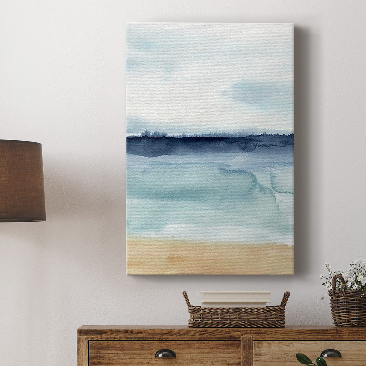 Watercolor Ocean Horizon I Premium Gallery Wrapped Canvas - Ready to Hang