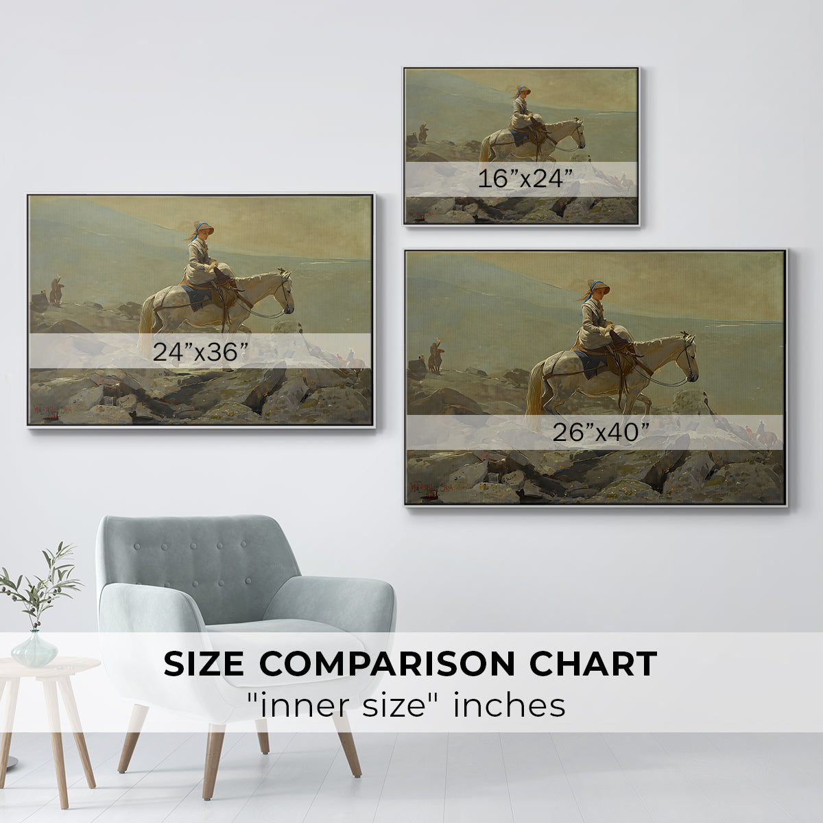 The Bridle Path, White Mountains, 1868 - Floater Framed Canvas Print