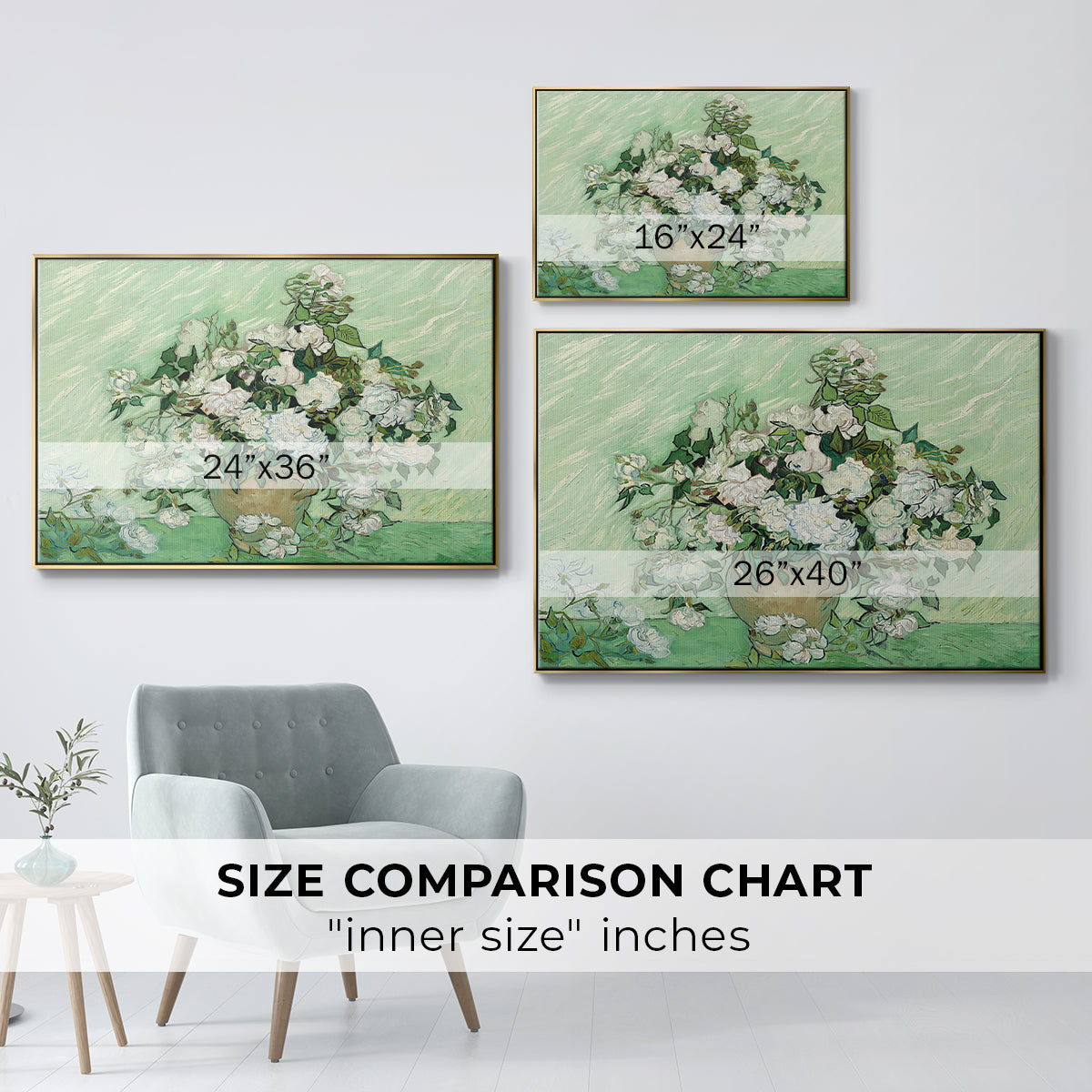 Roses, 1890 - Floater Framed Canvas Print