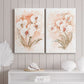 White and Coral Orchid I Premium Gallery Wrapped Canvas - Ready to Hang - Set of 2 - 8 x 12 Each