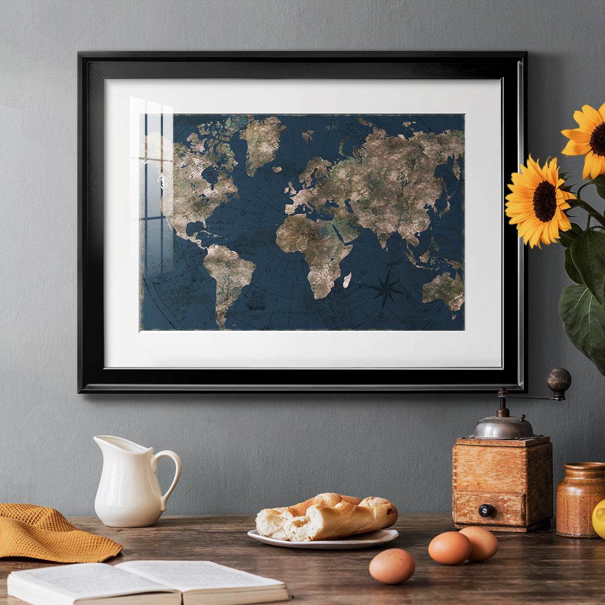 Navy Atlas Premium Framed Print - Ready to Hang