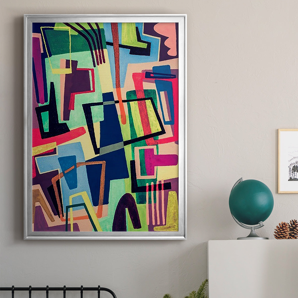 Connected Colors II - Modern Framed Canvas Print