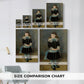Size comparison chart for canvas art prints, showing multiple size options.