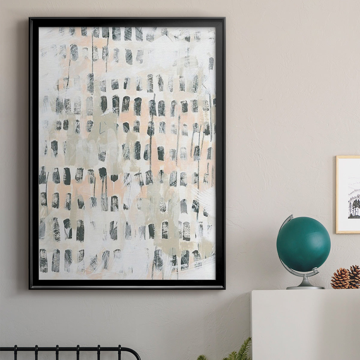 Sand Glyphs III - Modern Framed Canvas Print