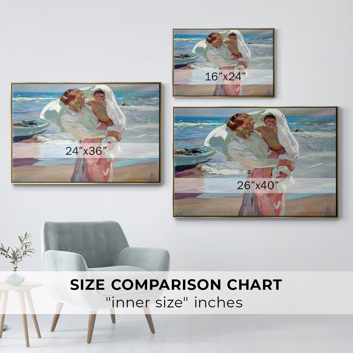 After Bathing, 1915 - Floater Framed Canvas Print