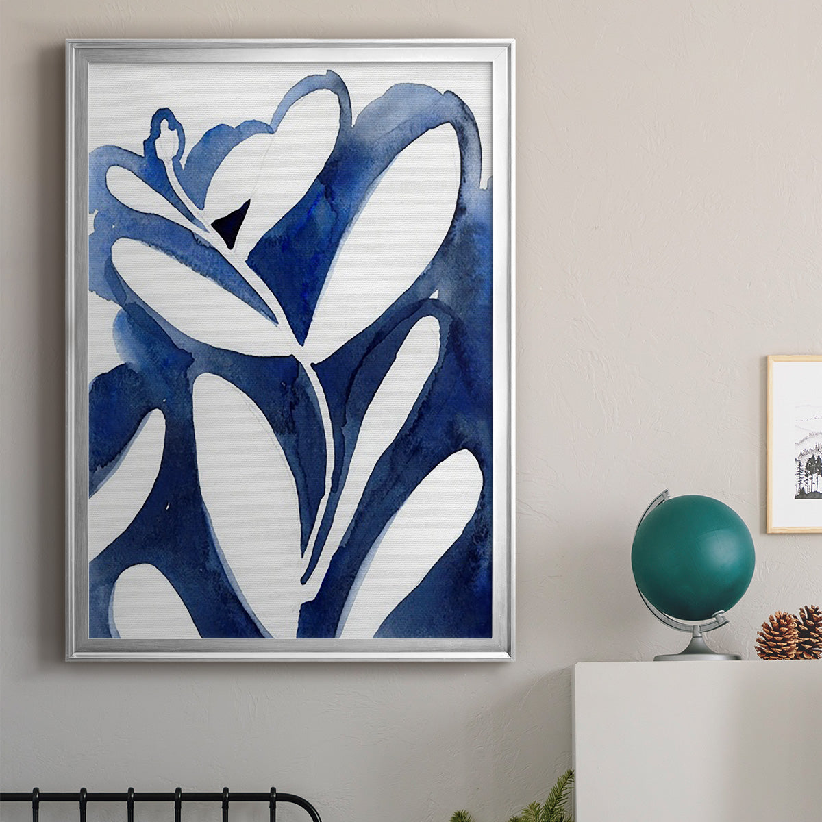 Blue Eucalyptus I - Modern Framed Canvas Print