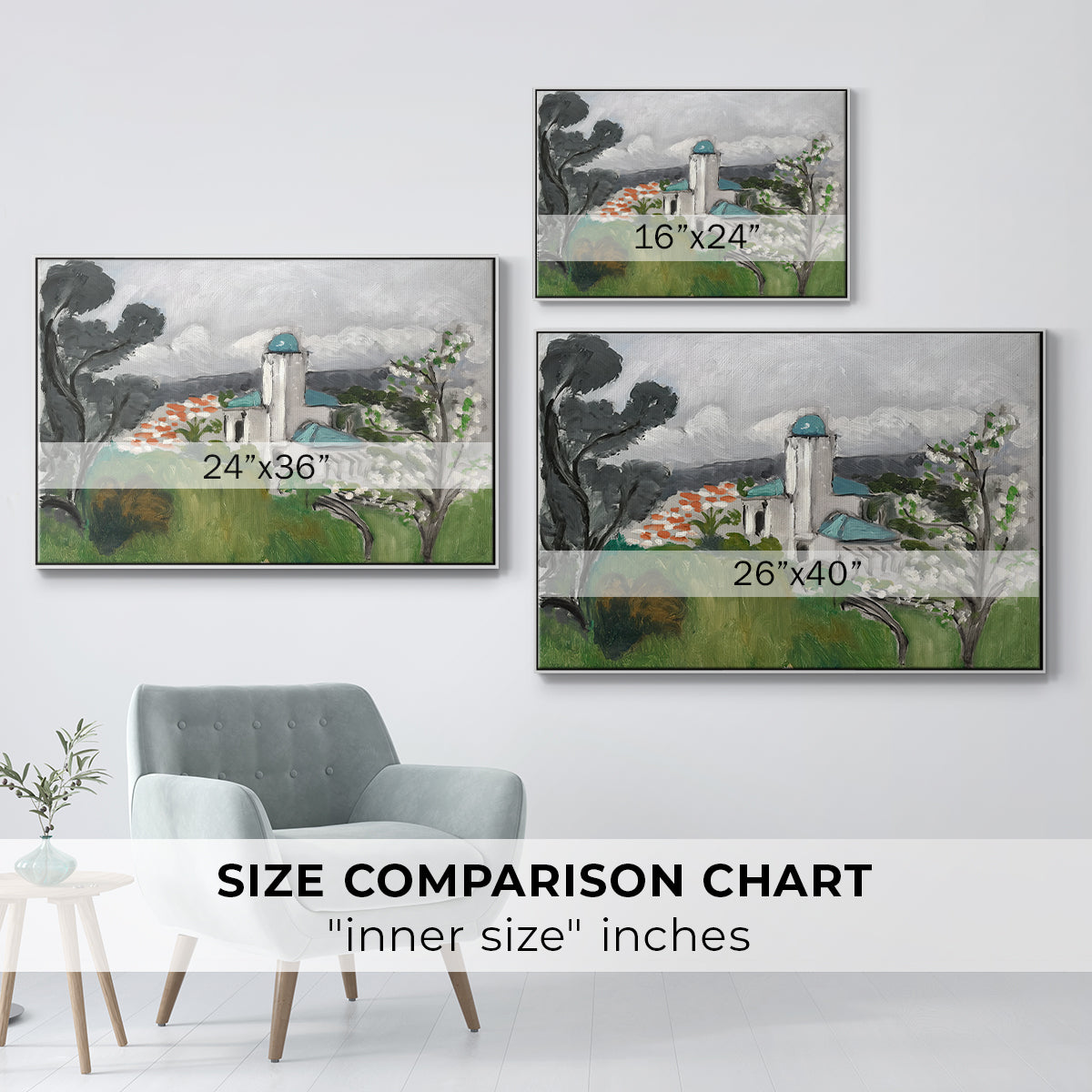 The Blue Villa (La Villa Bleue), c. 1918 - Floater Framed Canvas Print