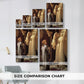 Size comparison chart for canvas art prints, showing multiple size options.