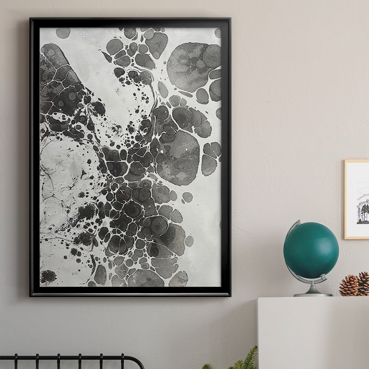 Marbling III - Modern Framed Canvas Print