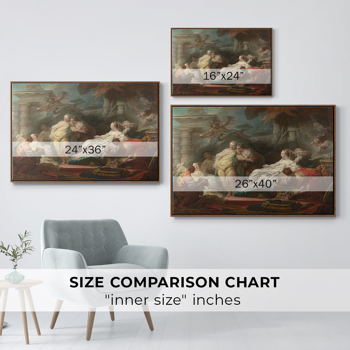 Psyche Showing Her Sisters Her Gifts from Cupid, 1753 - Floater Framed Canvas Print