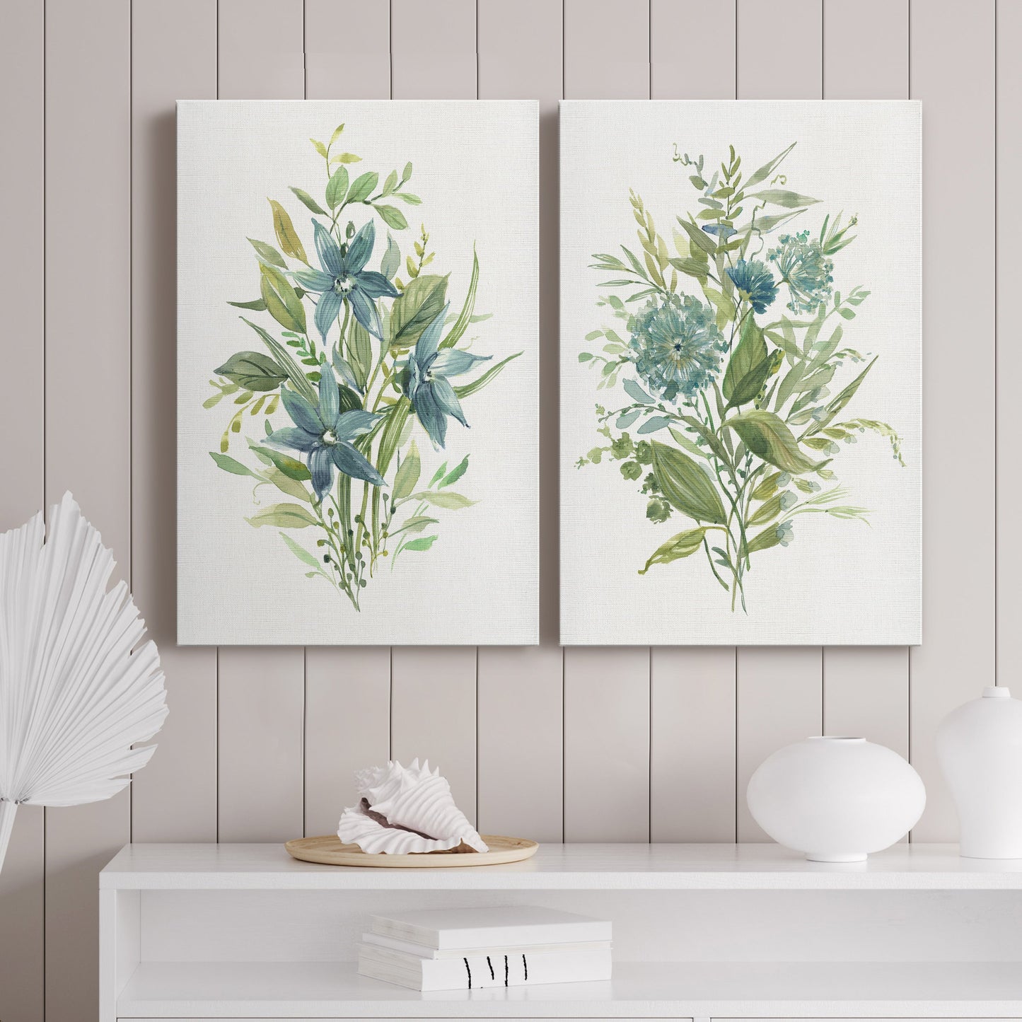 Greenery I Premium Gallery Wrapped Canvas - Ready to Hang - Set of 2 - 8 x 12 Each