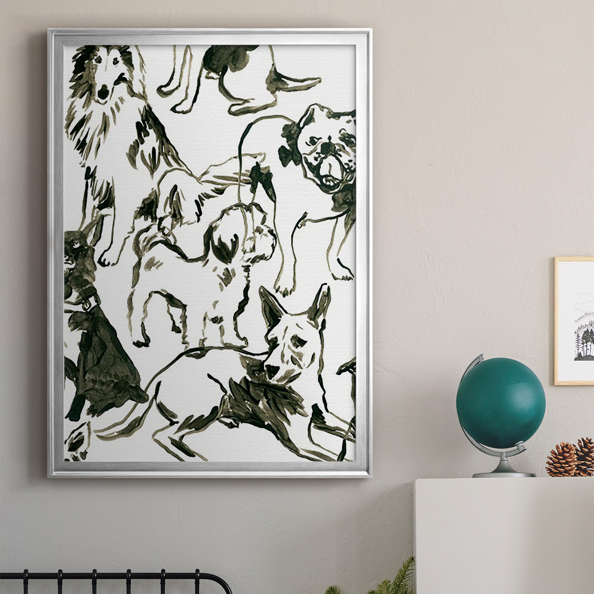 Canine Collage I - Modern Framed Canvas Print
