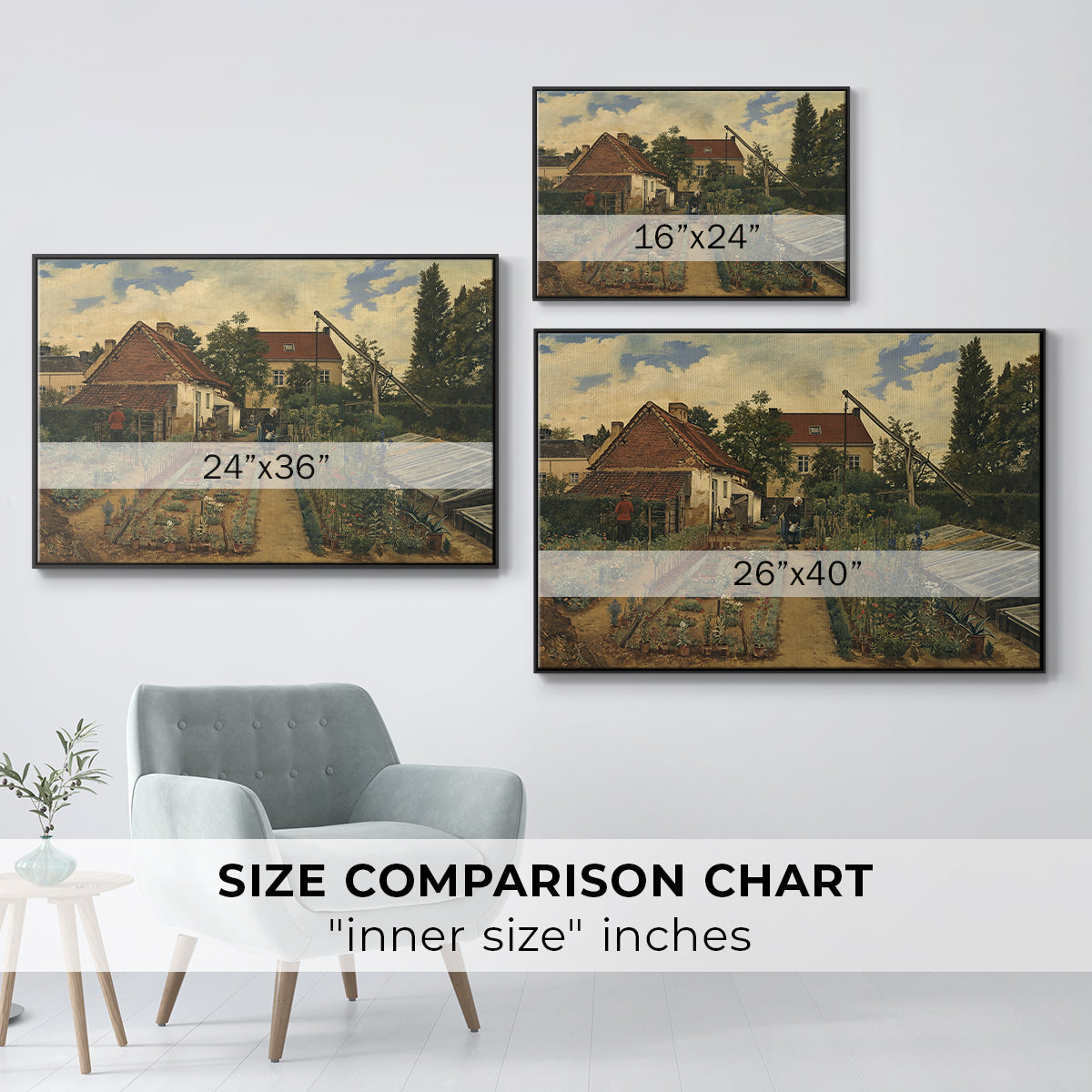 Garden of a Florist (The Flower Garden), 1864 - Floater Framed Canvas Print