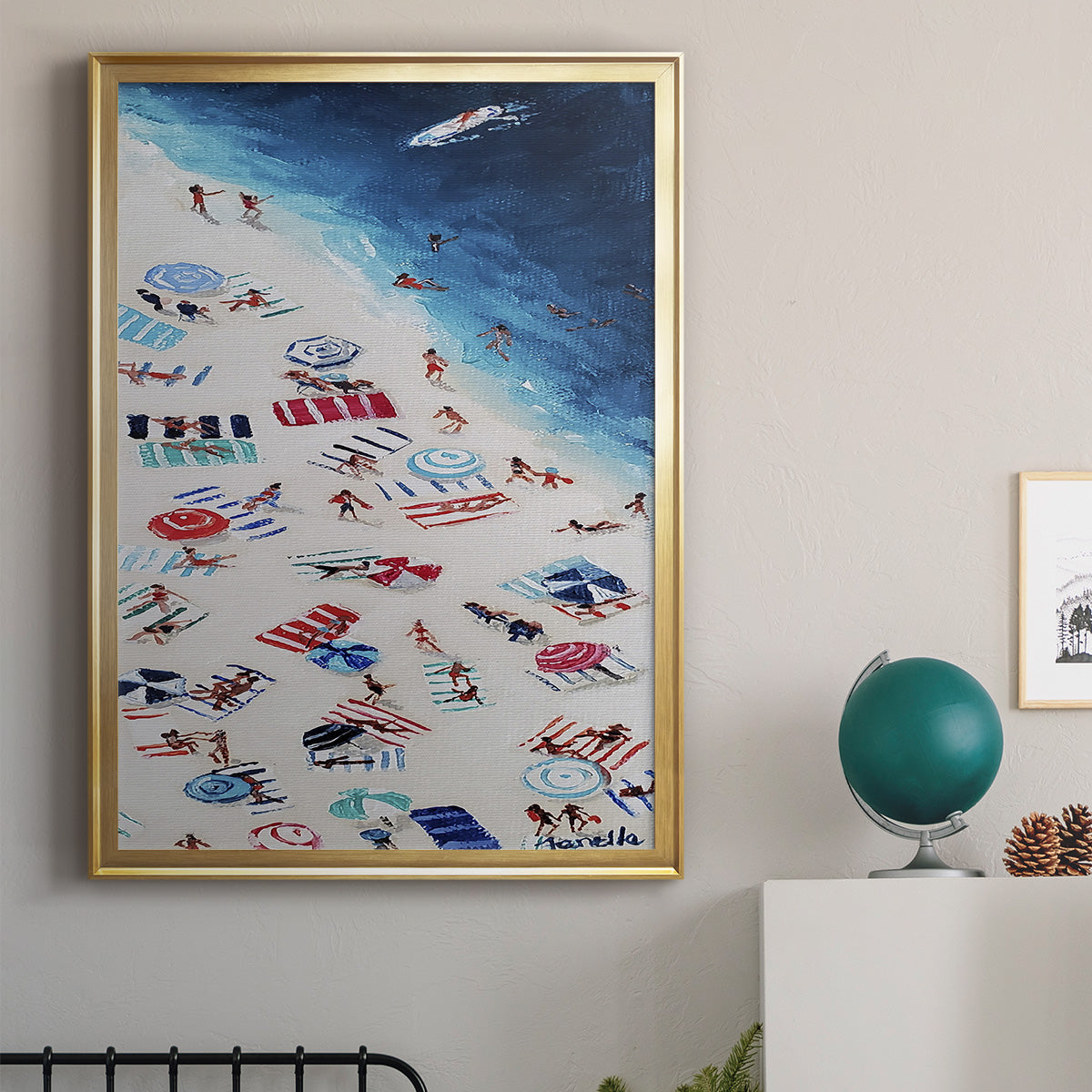 Break out Beach - Modern Framed Canvas Print