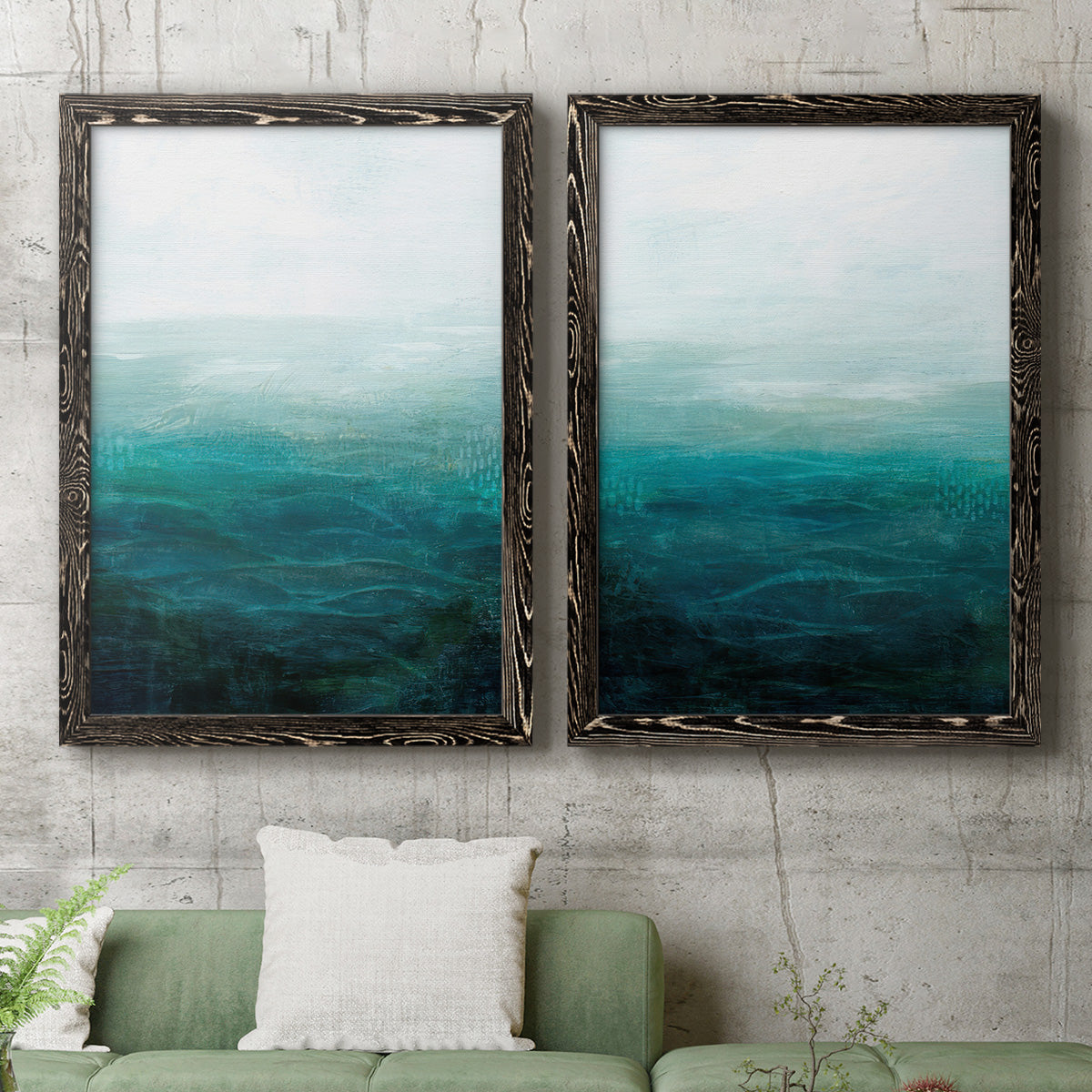 Drifting Sea I - Premium Framed Canvas 2 Piece Set - Ready to Hang