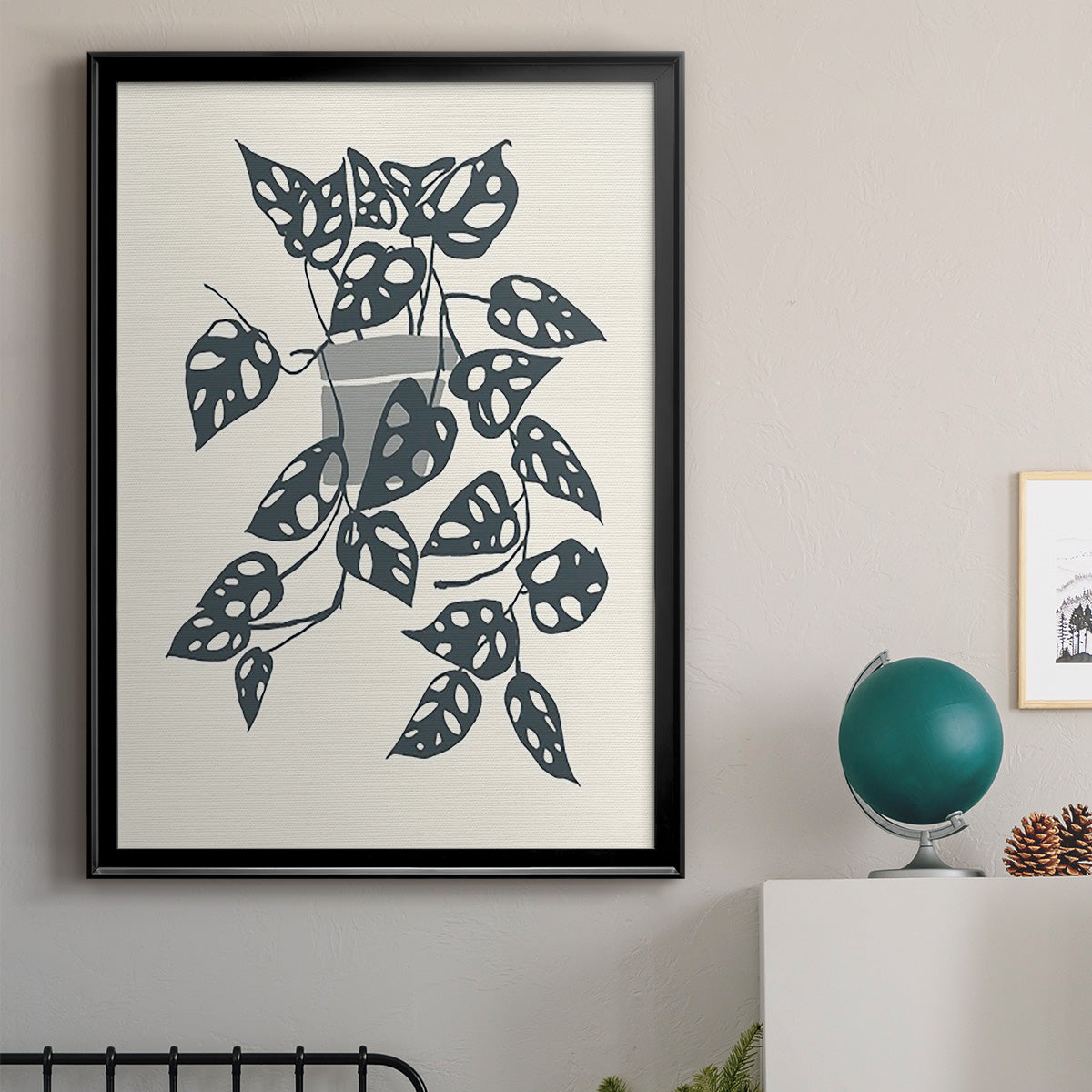 Growing Leaves II - Modern Framed Canvas Print