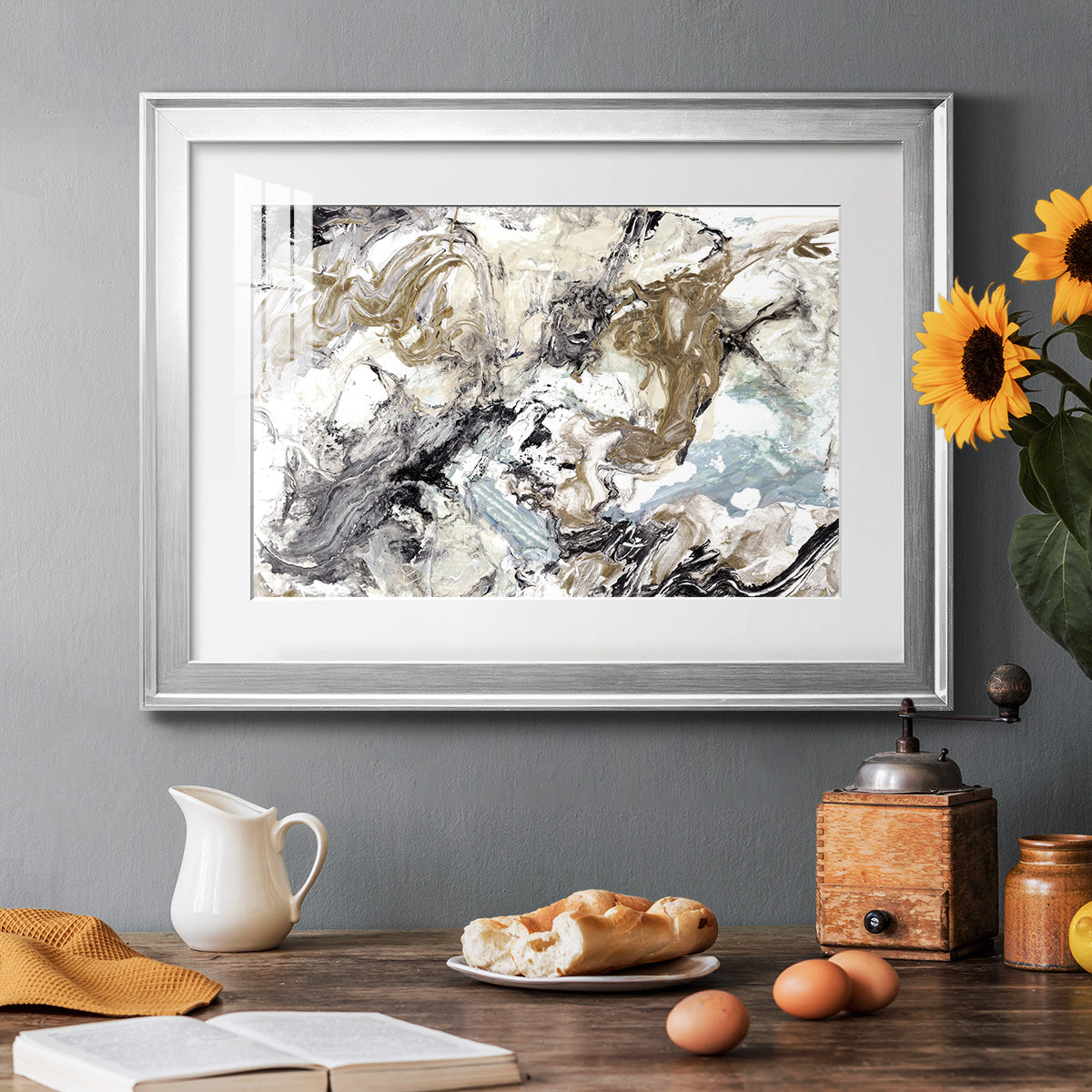 Marbelized Abstract - Modern Framed Art Print
