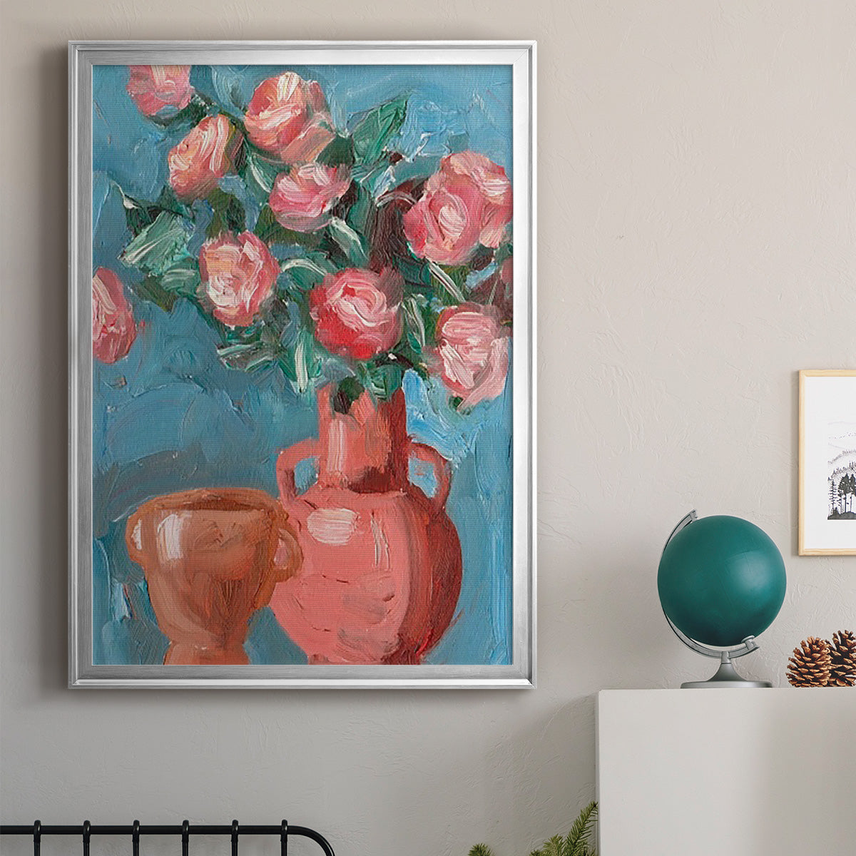 Rosa Blooms I - Modern Framed Canvas Print