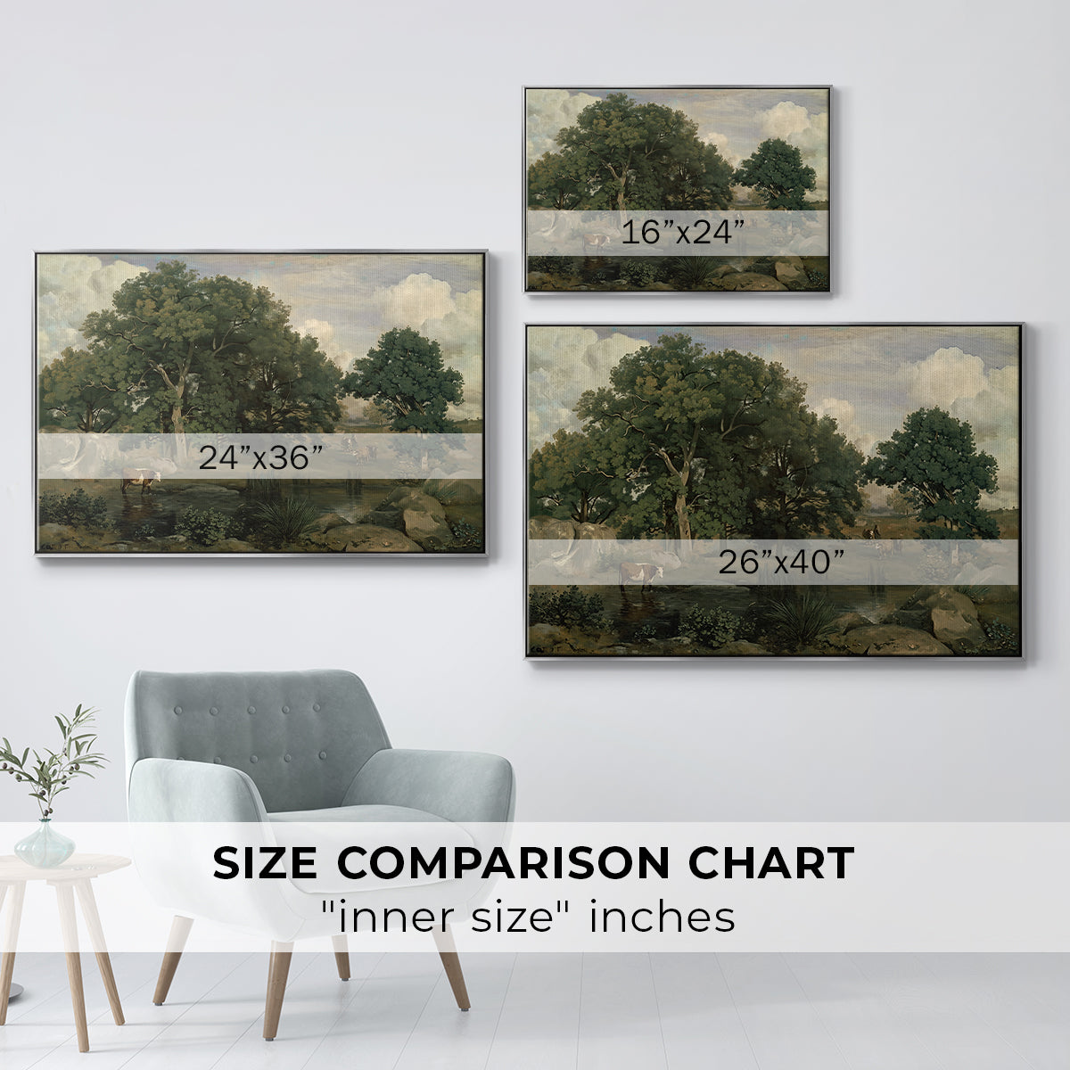 Forest of Fontainebleau, 1846 - Floater Framed Canvas Print