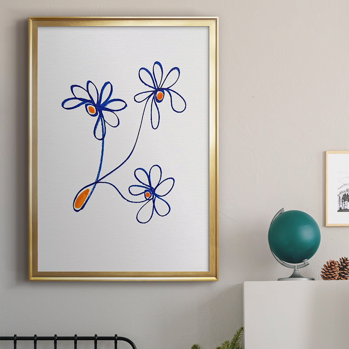 Wobbly Blooms III - Modern Framed Canvas Print