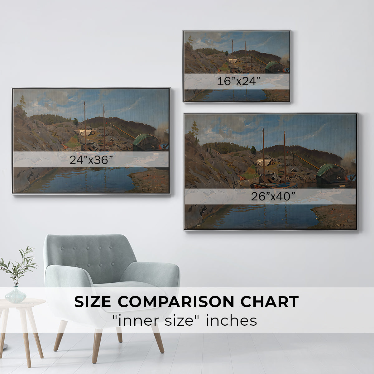 Pilotboats, 1875 - Floater Framed Canvas Print