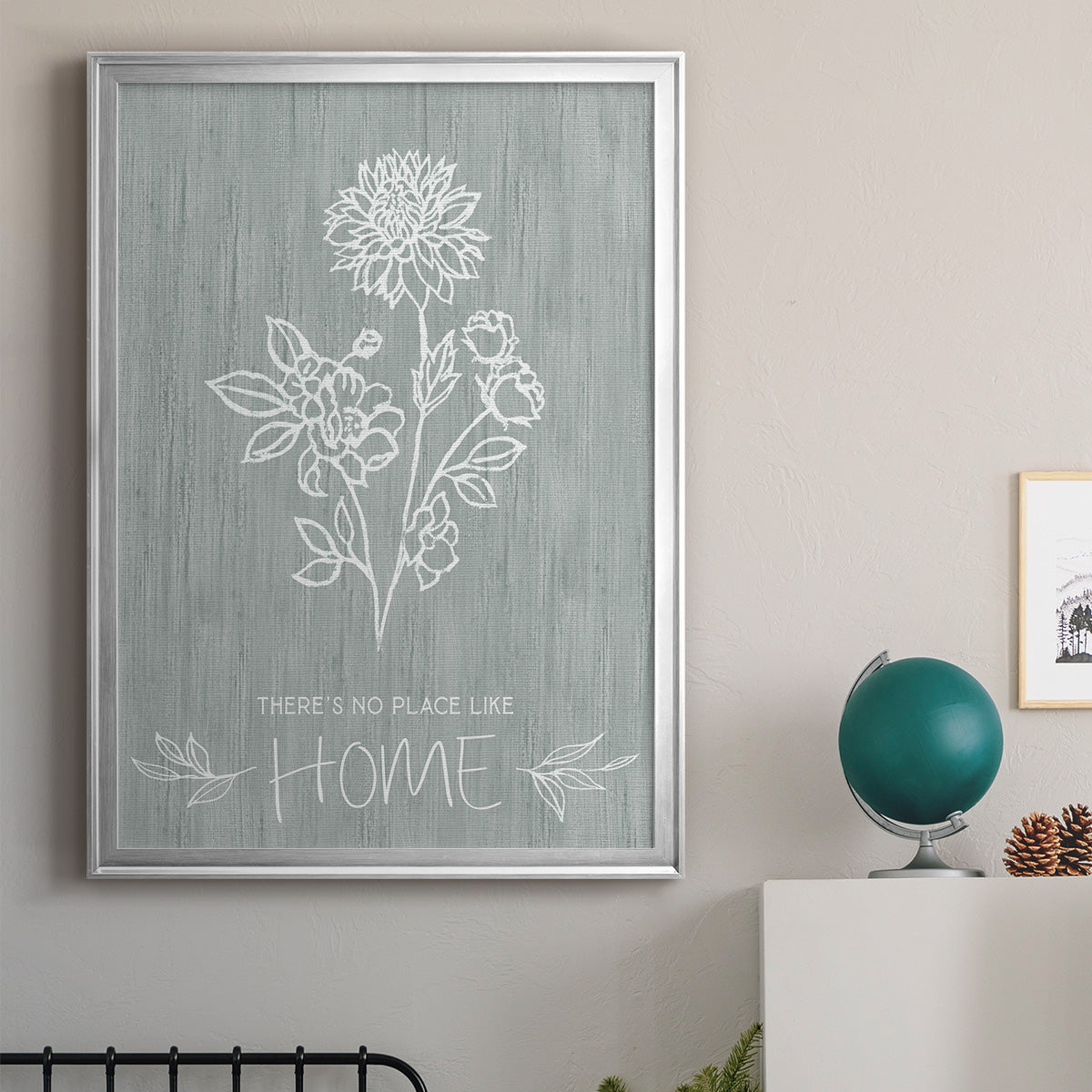 No Place Like Home Sketch - Modern Framed Canvas Print