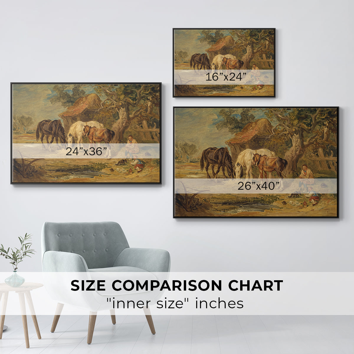 The Midday Meal, 1835 - Floater Framed Canvas Print