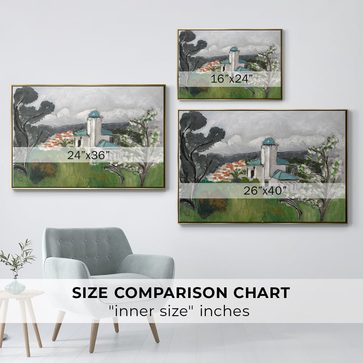 The Blue Villa (La Villa Bleue), c. 1918 - Floater Framed Canvas Print