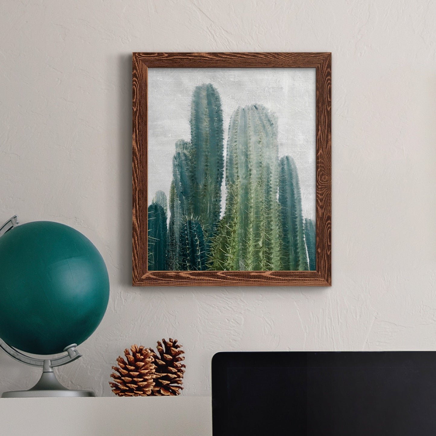 Aruba Cacti II - Barnwood Framed Canvas Print