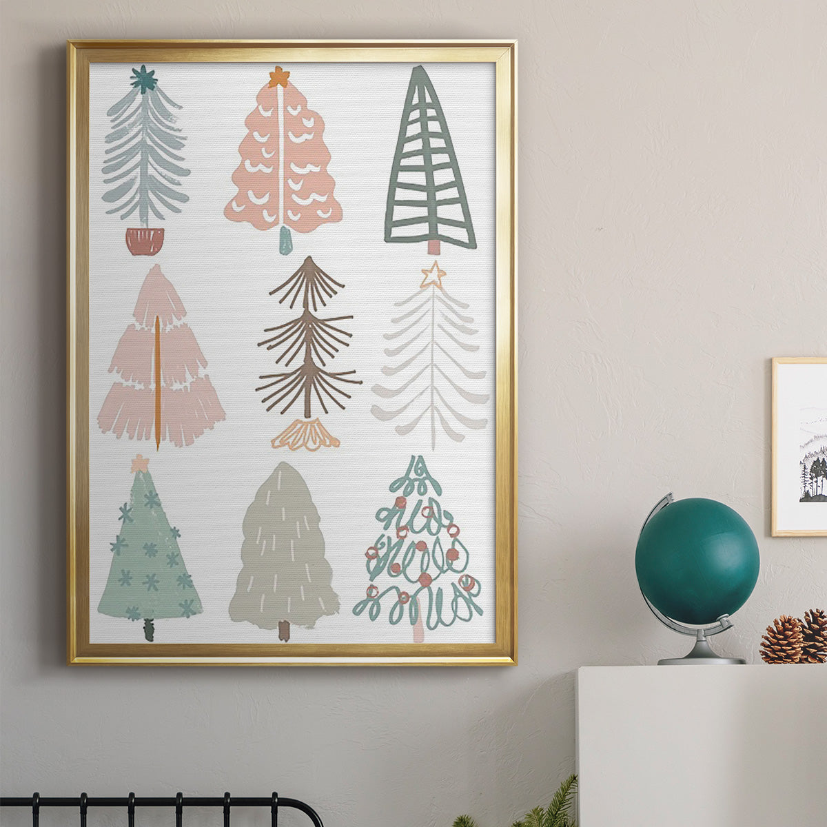 Christmas Tree Sketchbook II - Modern Framed Canvas Print