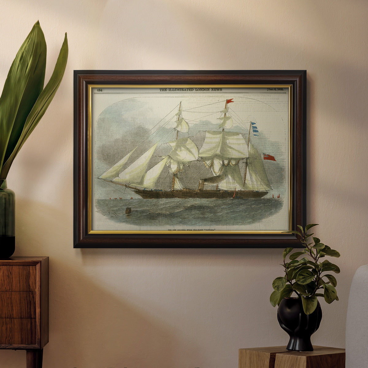 Antique Clipper Ship III Premium Framed Canvas- Ready to Hang