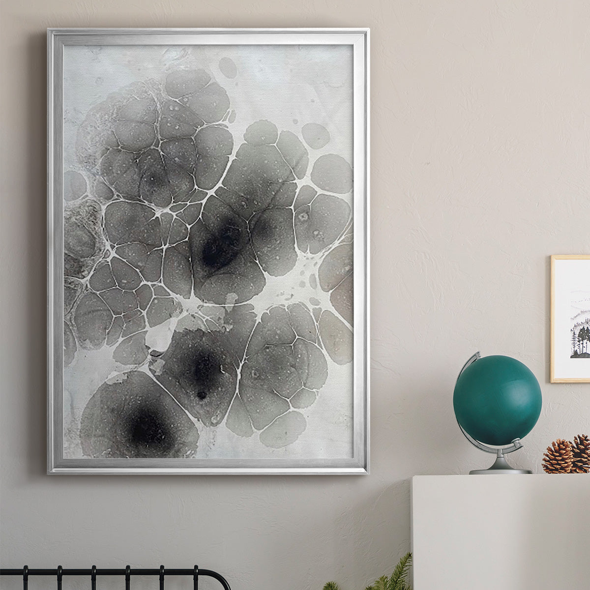 Marbling XI - Modern Framed Canvas Print