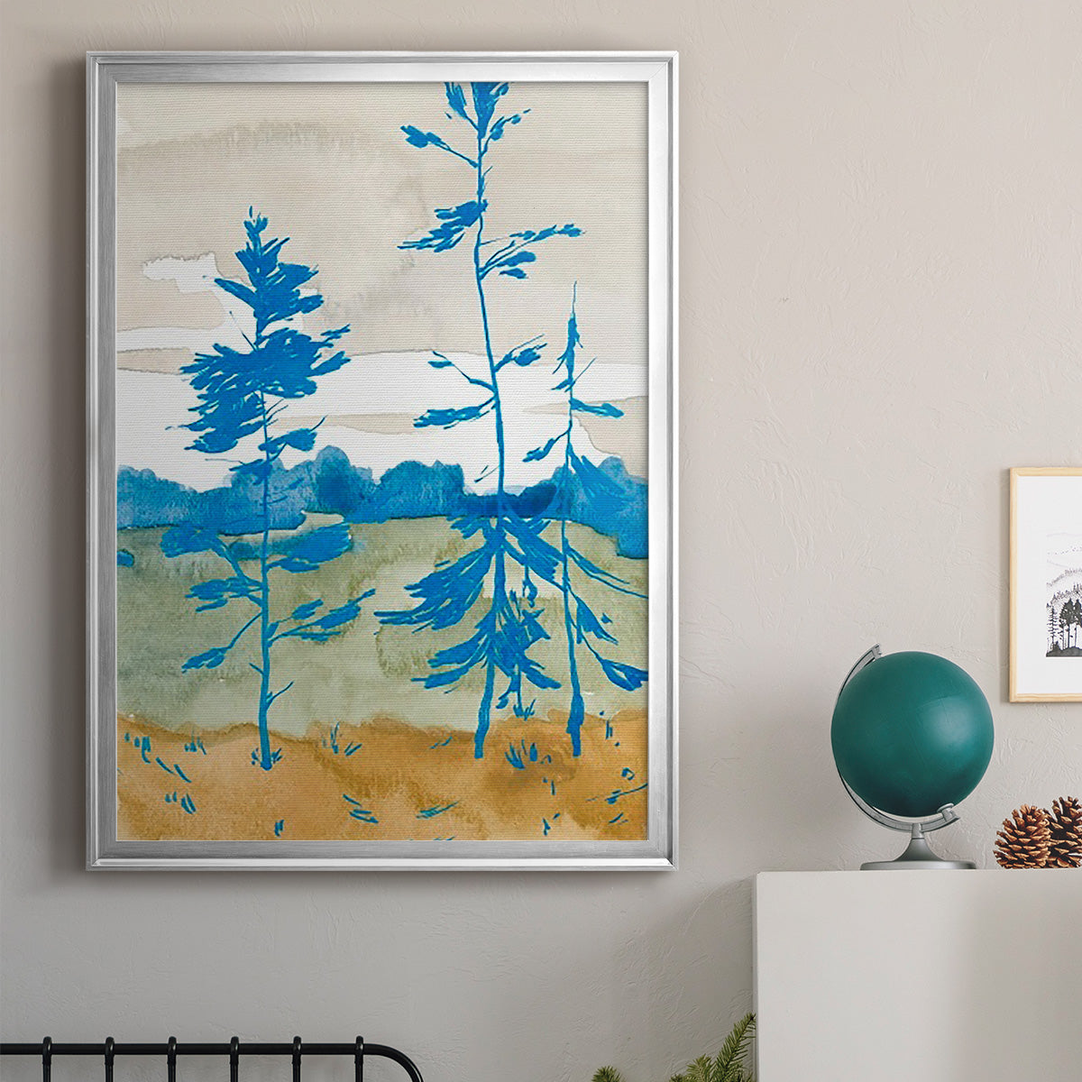 Cerulean Spruce II - Modern Framed Canvas Print