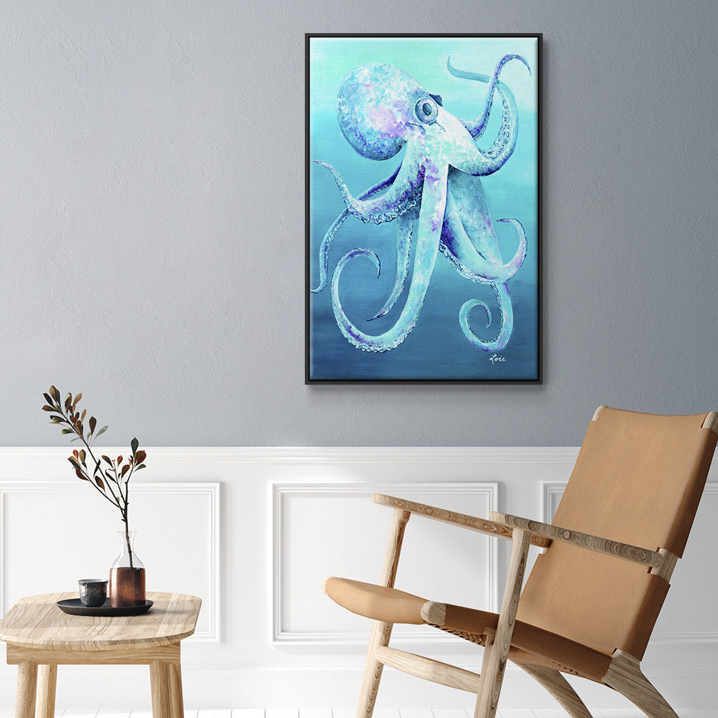 Octopus Framed Premium Gallery Wrapped Canvas - Ready to Hang