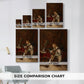 Size comparison chart for canvas art prints, showing multiple size options.