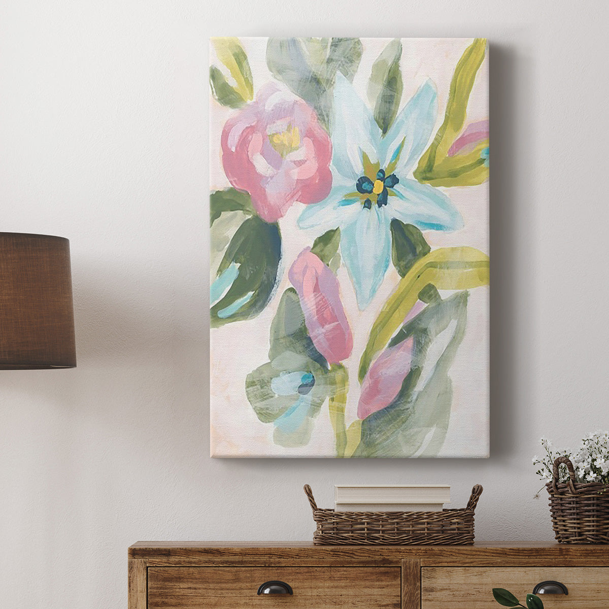 Floral Breeze Fresco  I - Canvas Art Print