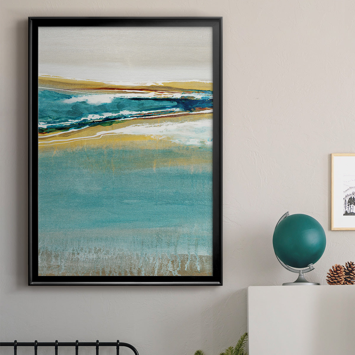 Aqua Quartz V1 - Modern Framed Canvas Print