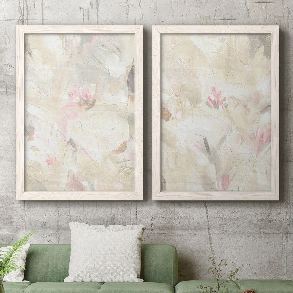 Soft Abstraction I - Premium Framed Canvas 2 Piece Set - Ready to Hang