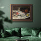 Impressionist still life painting of fish by Édouard Manet in an ornate bronzed mahogany wood frame displayed in a dark-toned interior setting.