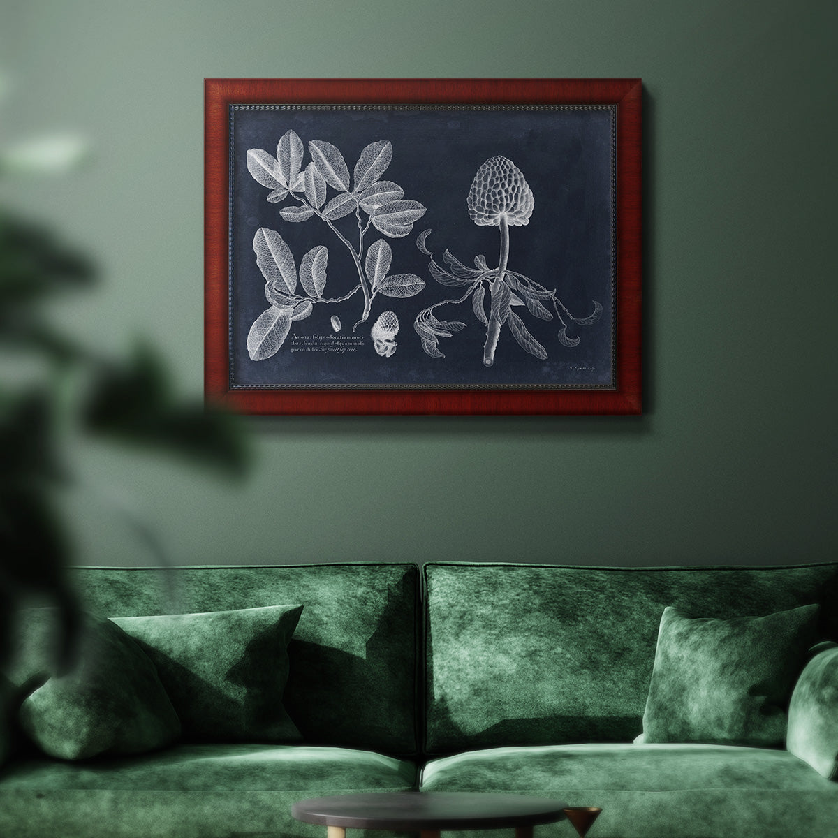 Foliage on Navy II Premium Framed Canvas- Ready to Hang